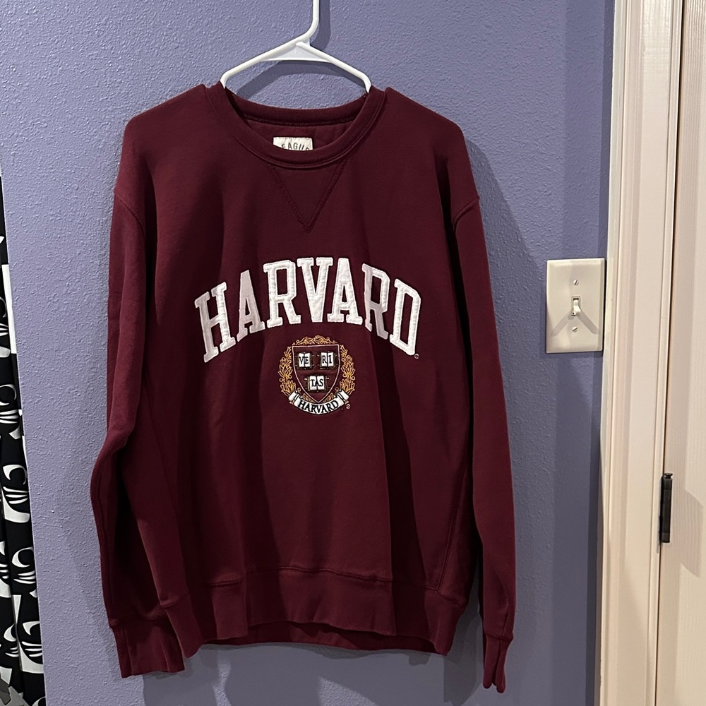 League Maroon Harvard Crewneck Sweater